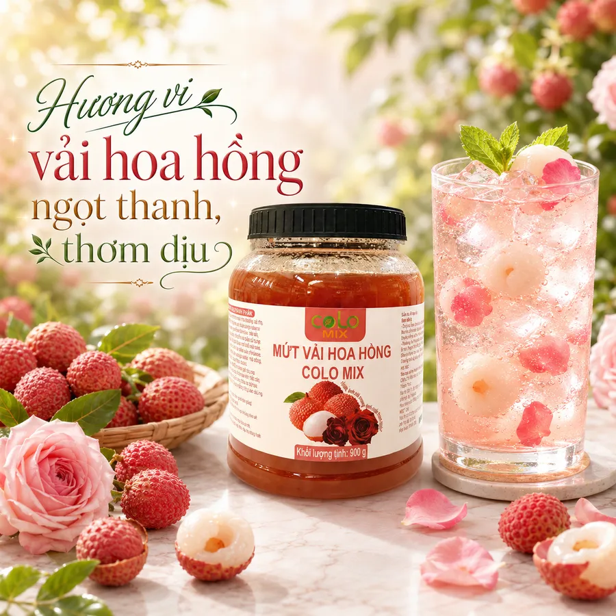 Mứt vải hoa hồng ColoMix