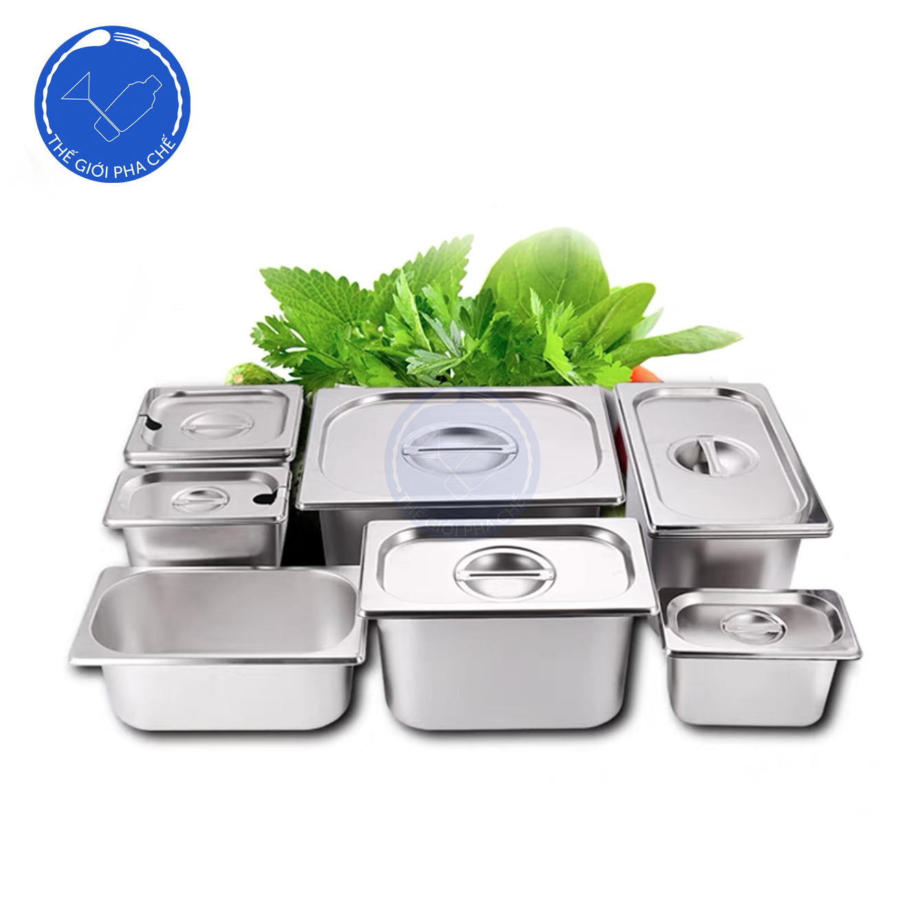 Khay topping inox 1/4 chữ nhật