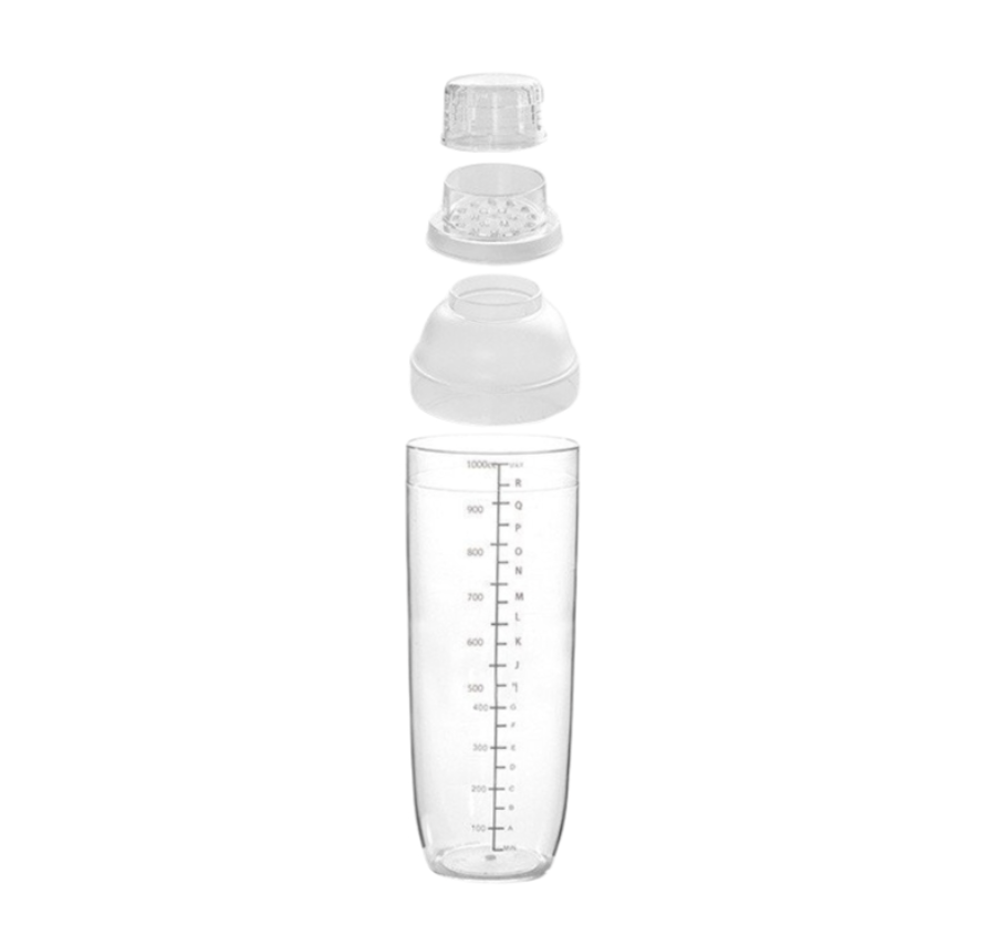 Shaker lắc nhựa 4 mảnh 1000ml