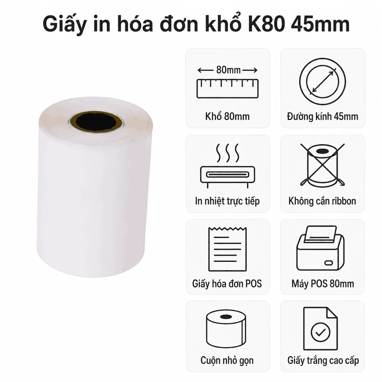 Cuộn giấy in bill K80-45