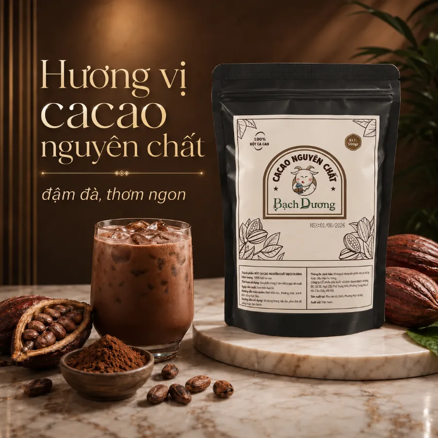 Bột cacao nguyên chất Bạch Dương